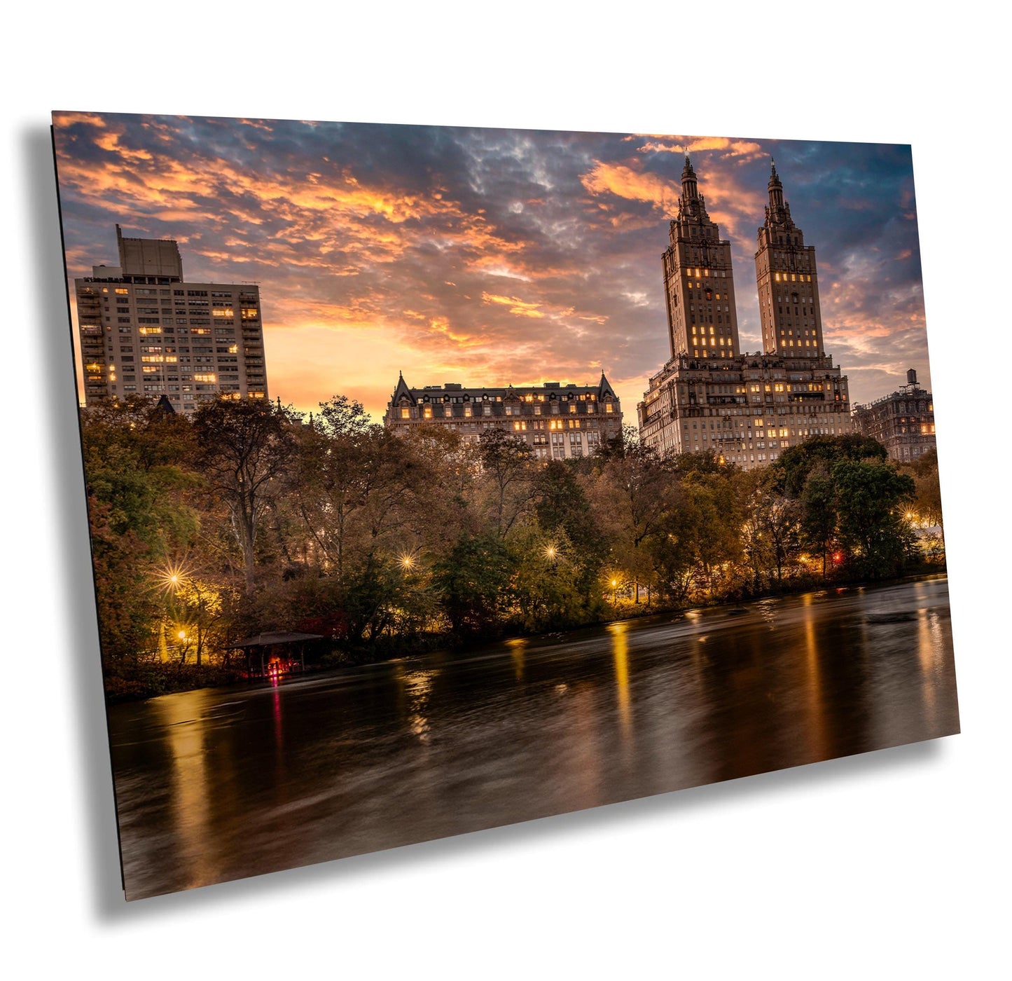 Central Park Sunset Print - New York City Lights Metal Wall Art, Canvas