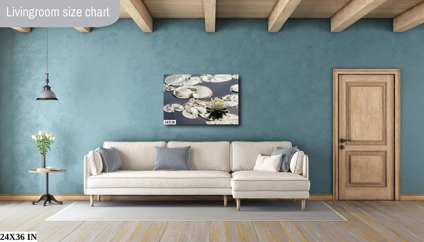 Water Lilies Wall Art - Adirondack Lake Decor | Ready to Hang Nature Canvas Print