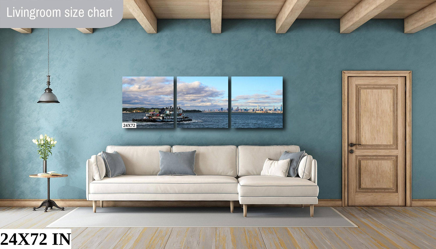 Manhattan Skyline Canvas | Long Island Sound Art - Ready To Hang Wall Decor