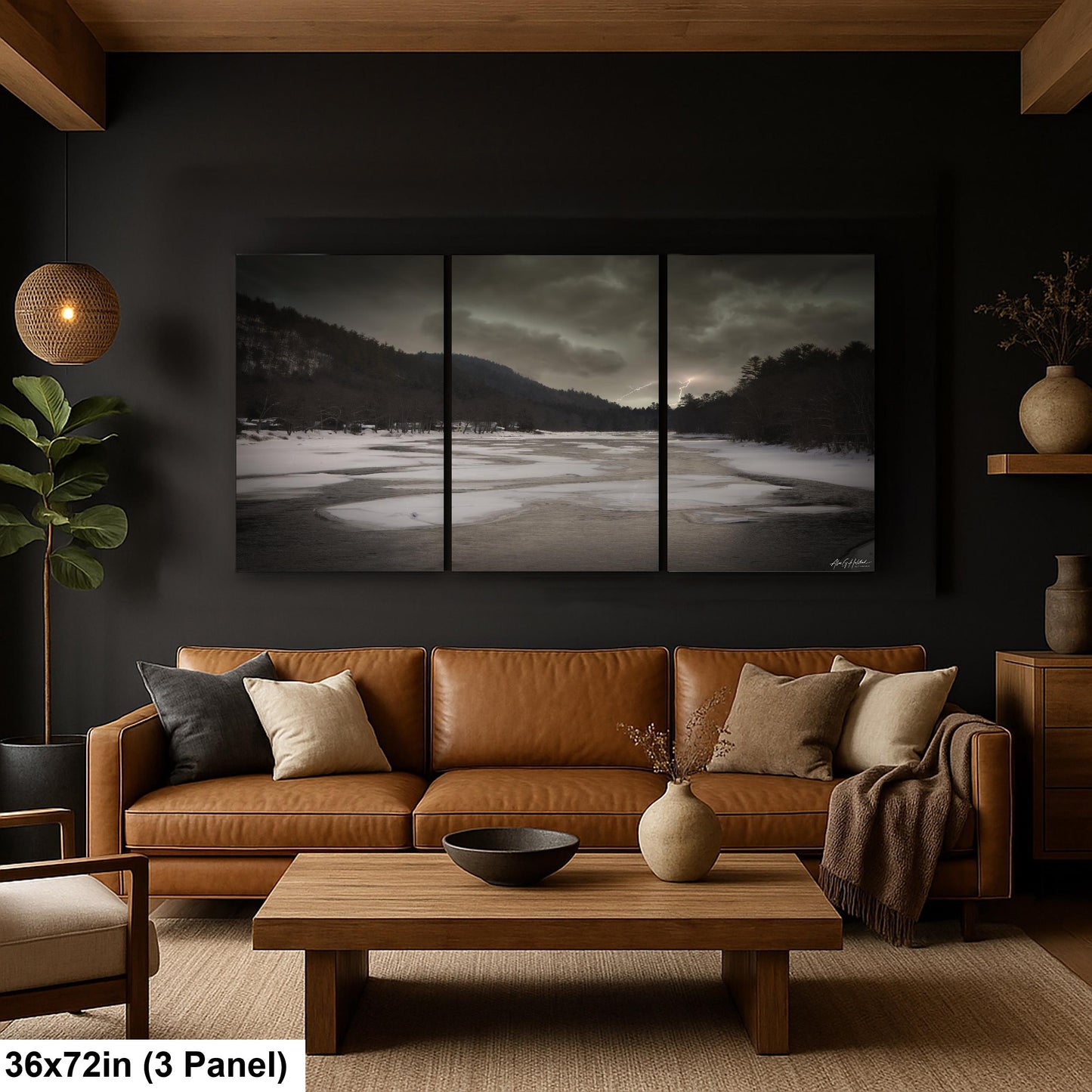 Hudson River, Thundersnow Storm Photograph - Riparius NY Lightning, Winter Print | Glossy, 8x10-16x20
