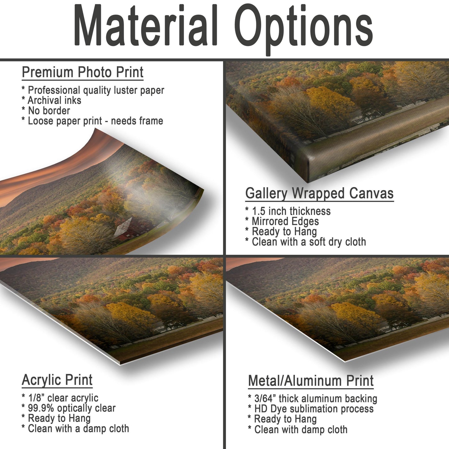 Catskill Mountain Farm Art – Autumn Landscape Art | Red Barn Canvas Print