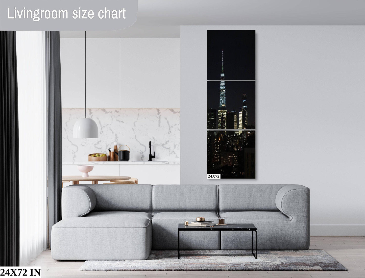Manhattan Skyline Print - Vertical Skyline Art | Ready to Hang Canvas & Metal Photo