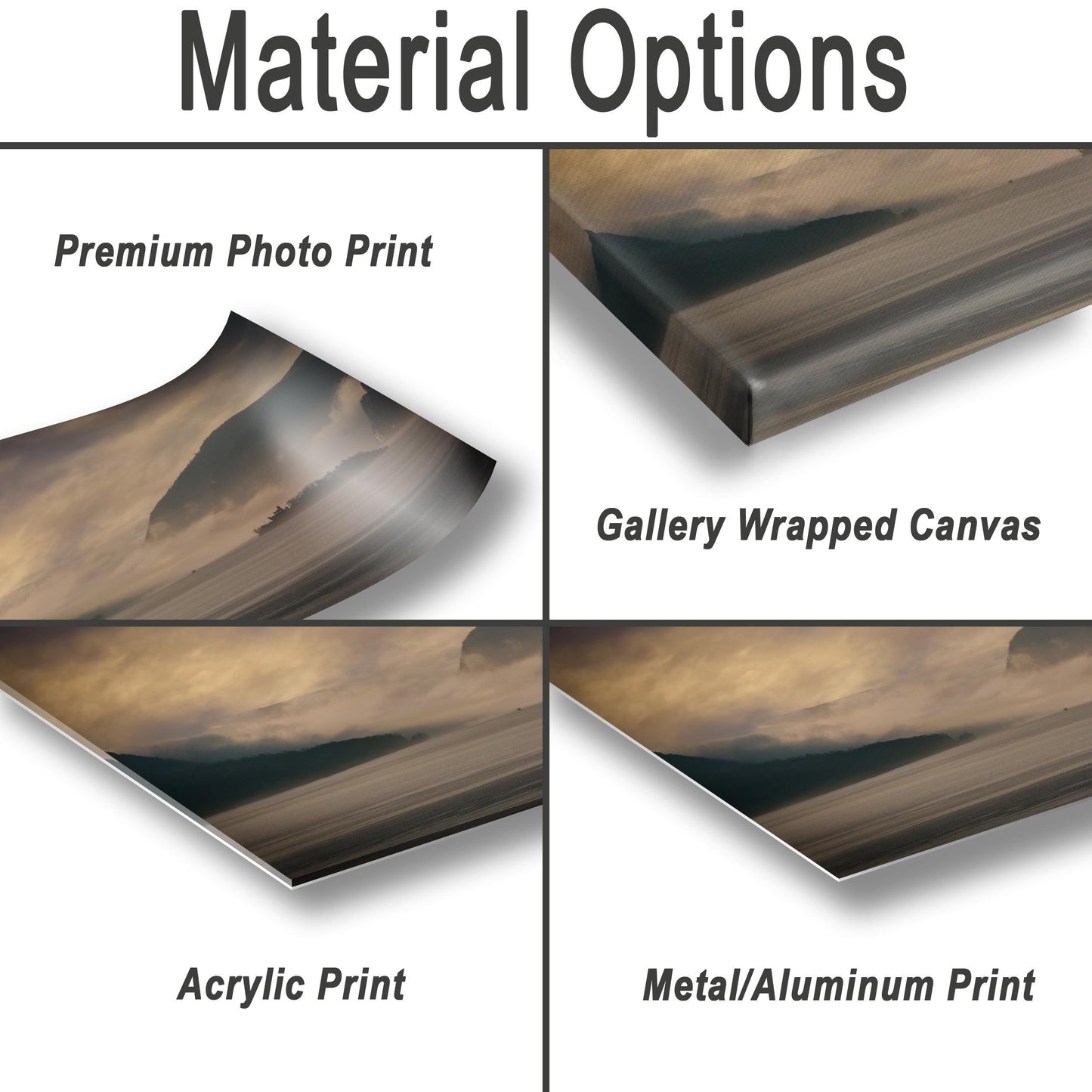 Hudson River Fog Print - Bannerman Island Castle Ruins Art | Nature Mist Wall Art