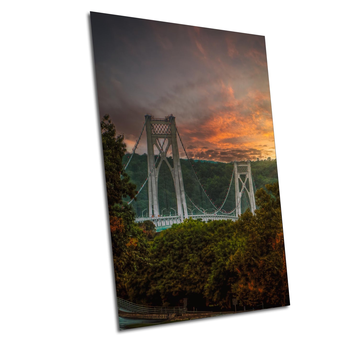 Mid-Hudson Bridge Print – Golden Hour Photography | Sunset Wall Decor Canvas