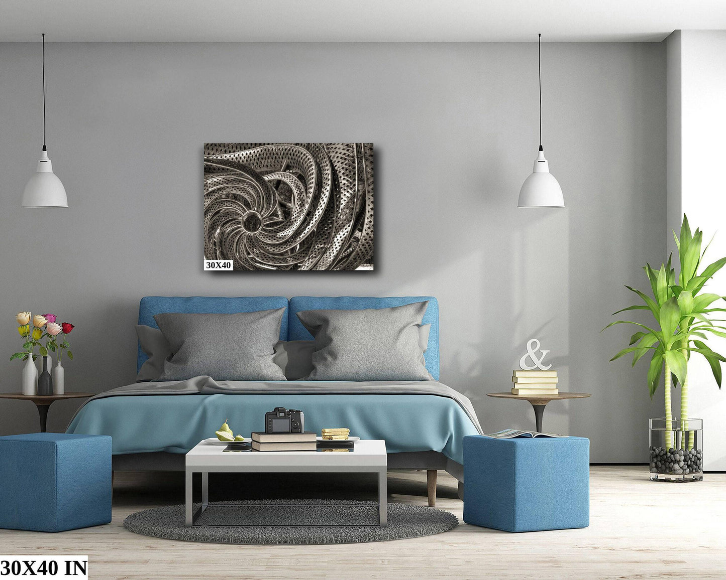 Black and White Photography Wormhole Art Print - Contemporary Metal Canvas Wall Art
