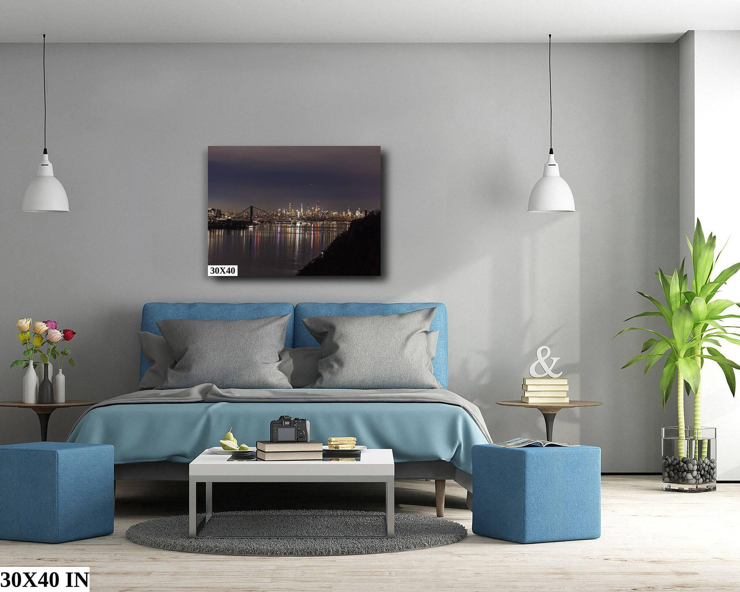 NYC Skyline Metal Print - Palisades Bridge View | Vibrant Color Urban Wall Art