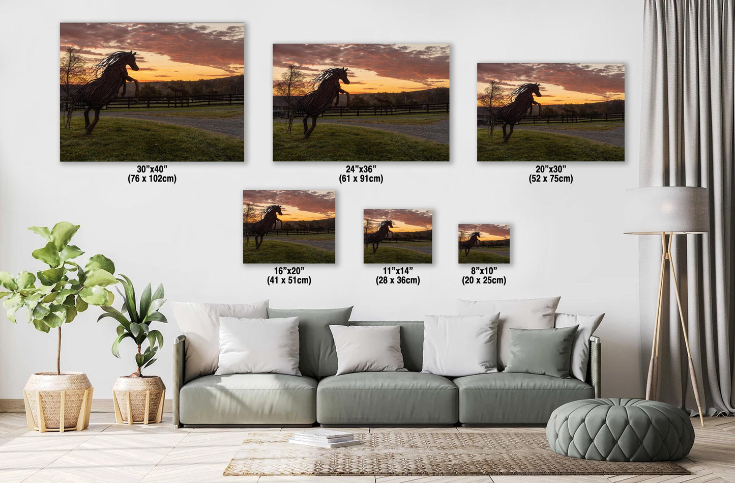 Sunrise Horsefarm Canvas Print - Vibrant Hudson Valley Decor & Wall Art
