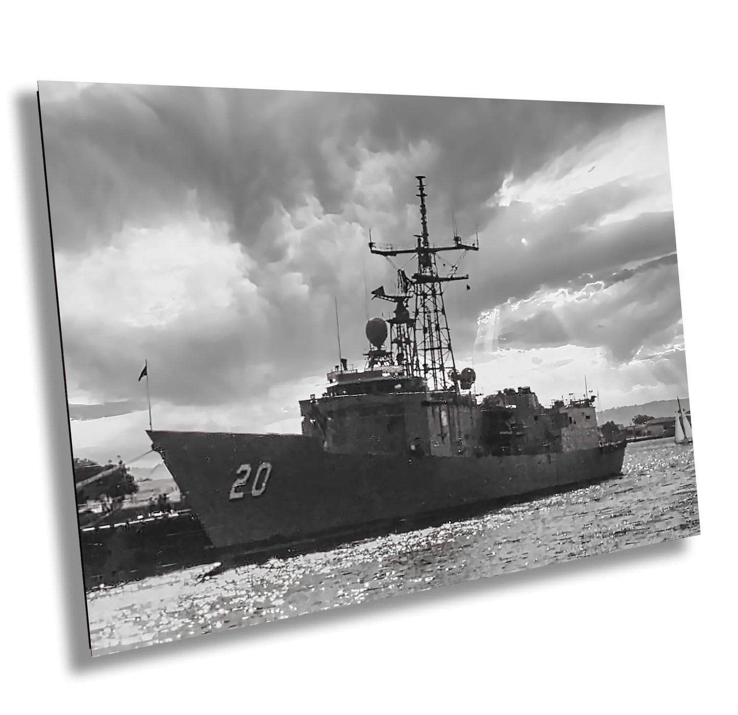 USS Antrim Canvas Print - Historic Navy Wall Decor | Military Art Sunset