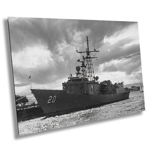 USS Antrim Canvas Print - Historic Navy Wall Decor | Military Art Sunset