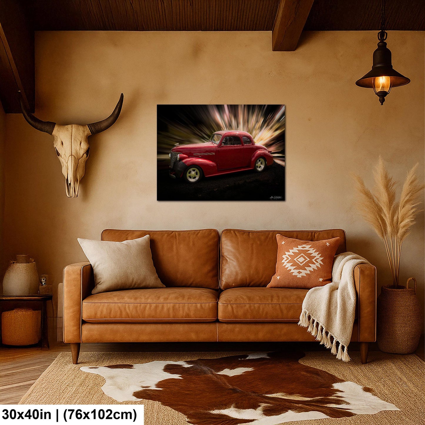 1939 Chevrolet, Art Deco Street Rod Print | Photo Paper, Canvas, Metal | 8x10-16x20, Deep Red Coupe