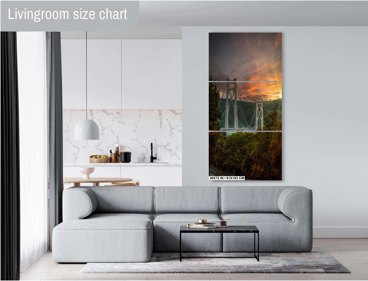 Mid-Hudson Bridge Print – Golden Hour Photography | Sunset Wall Decor Canvas