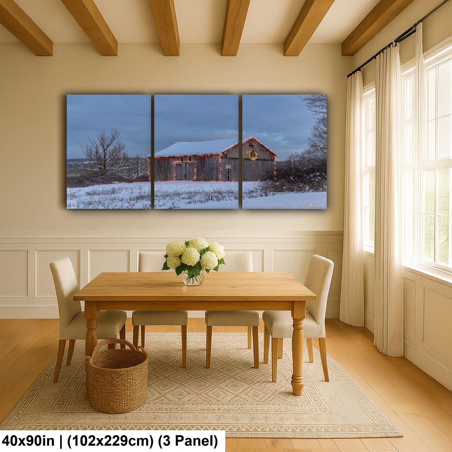 Snowy Barn, Hudson Valley Winter Landscape Photo | Glossy Paper, Canvas, Metal - Sizes 8x10–16x20
