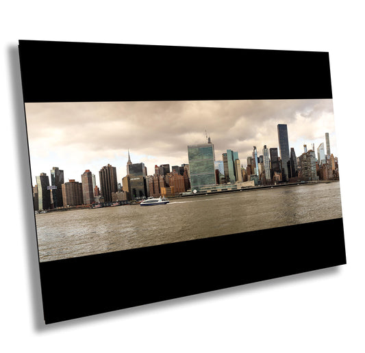 NYC Skyline Metal Art – Panoramic Cityscape Metal Print With Glossy Photo Finish