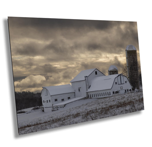 Salt Point Barn Photograph - Rustic Barn Decor | Winter Landscape Art Canvas