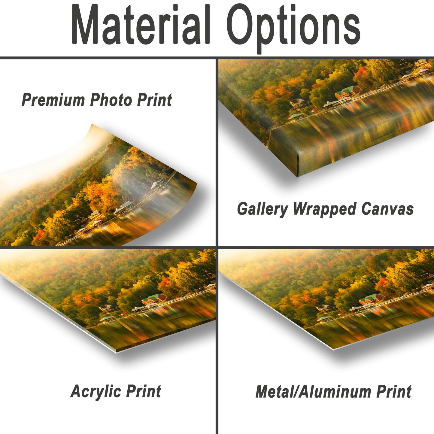 Tennessee River Canvas Print – Vibrant Fall Colors Wall Art | Mountain Landscape