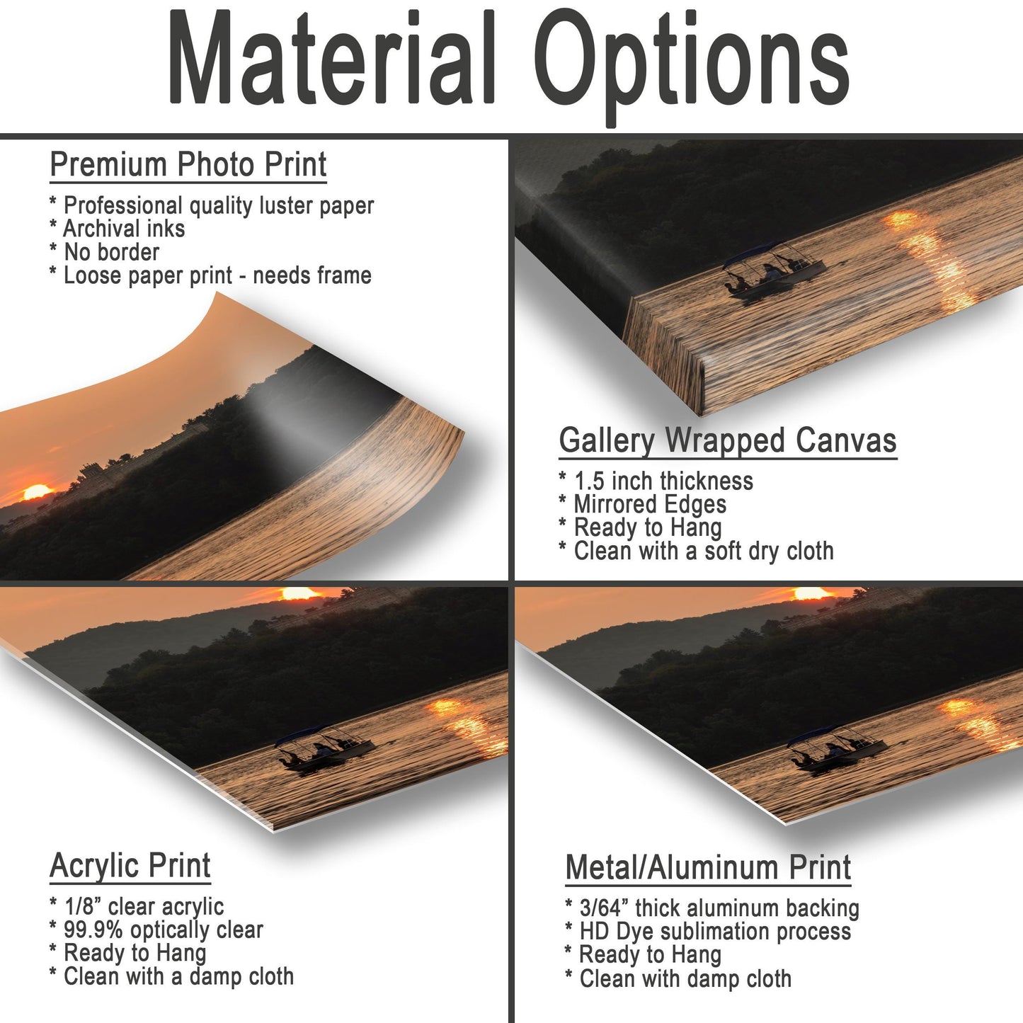 Hudson River Sunset Print – Metal Wall Art with Vibrant River View & UV Resistant Ink