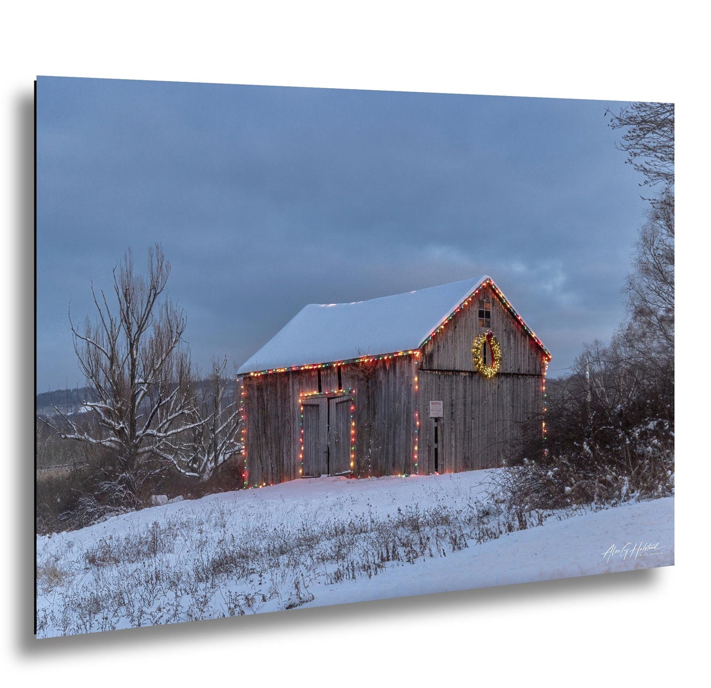 Snowy Barn, Hudson Valley Winter Landscape Photo | Glossy Paper, Canvas, Metal - Sizes 8x10–16x20