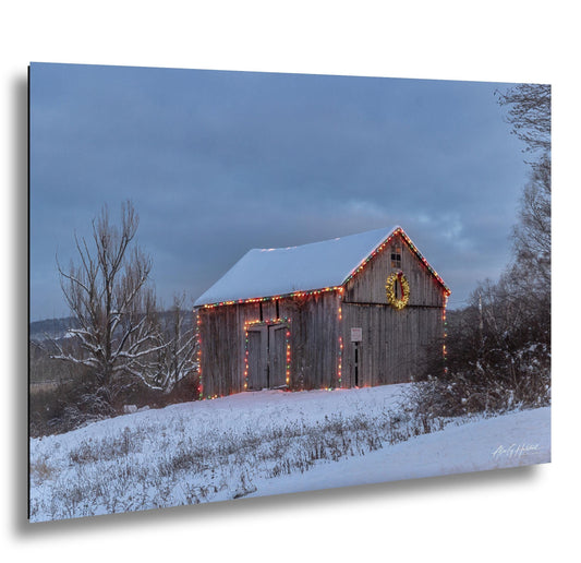 Snowy Barn, Hudson Valley Winter Landscape Photo | Glossy Paper, Canvas, Metal - Sizes 8x10–16x20