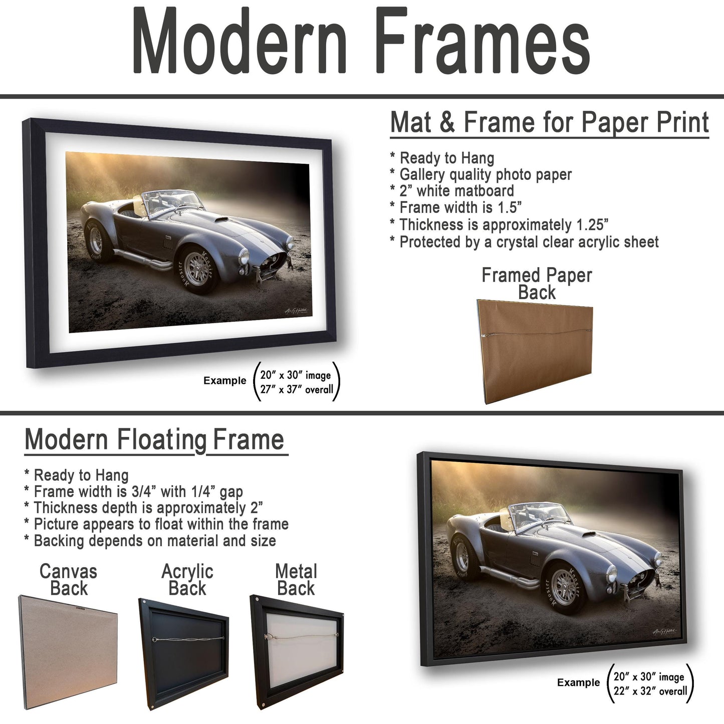 427 AC Cobra, Classic Muscle Car Print | V8 Racing Photography | Canvas, Metal, Photo Paper (8x10–16x20)