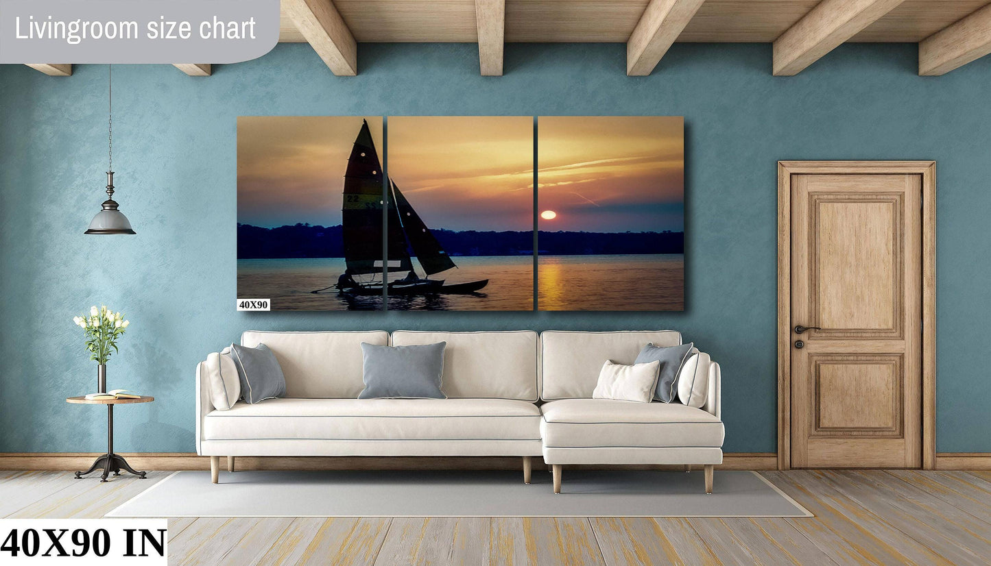 Orange Lake Sunset Canvas - Ready to Hang Canvas Wall Art | Newburgh NY Lake Decor