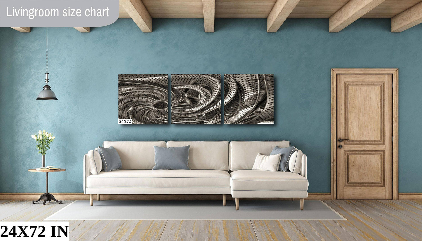 Black and White Photography Wormhole Art Print - Contemporary Metal Canvas Wall Art