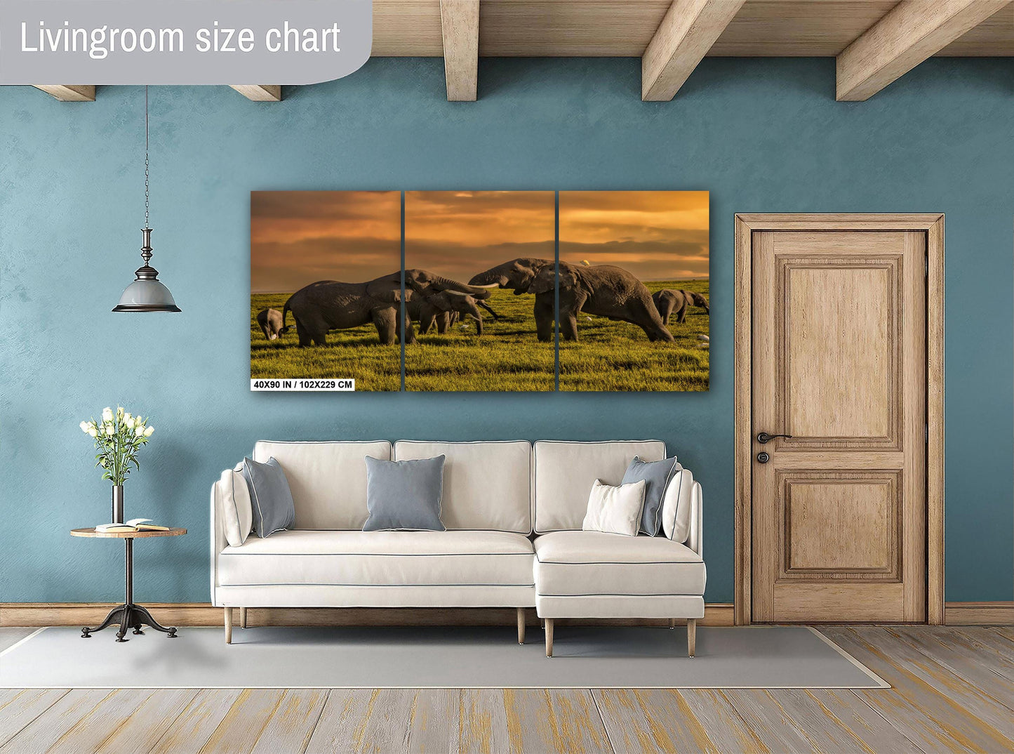 Elephants at Dusk Print - Amboseli Safari Photo | African Wildlife Art Wall Decor