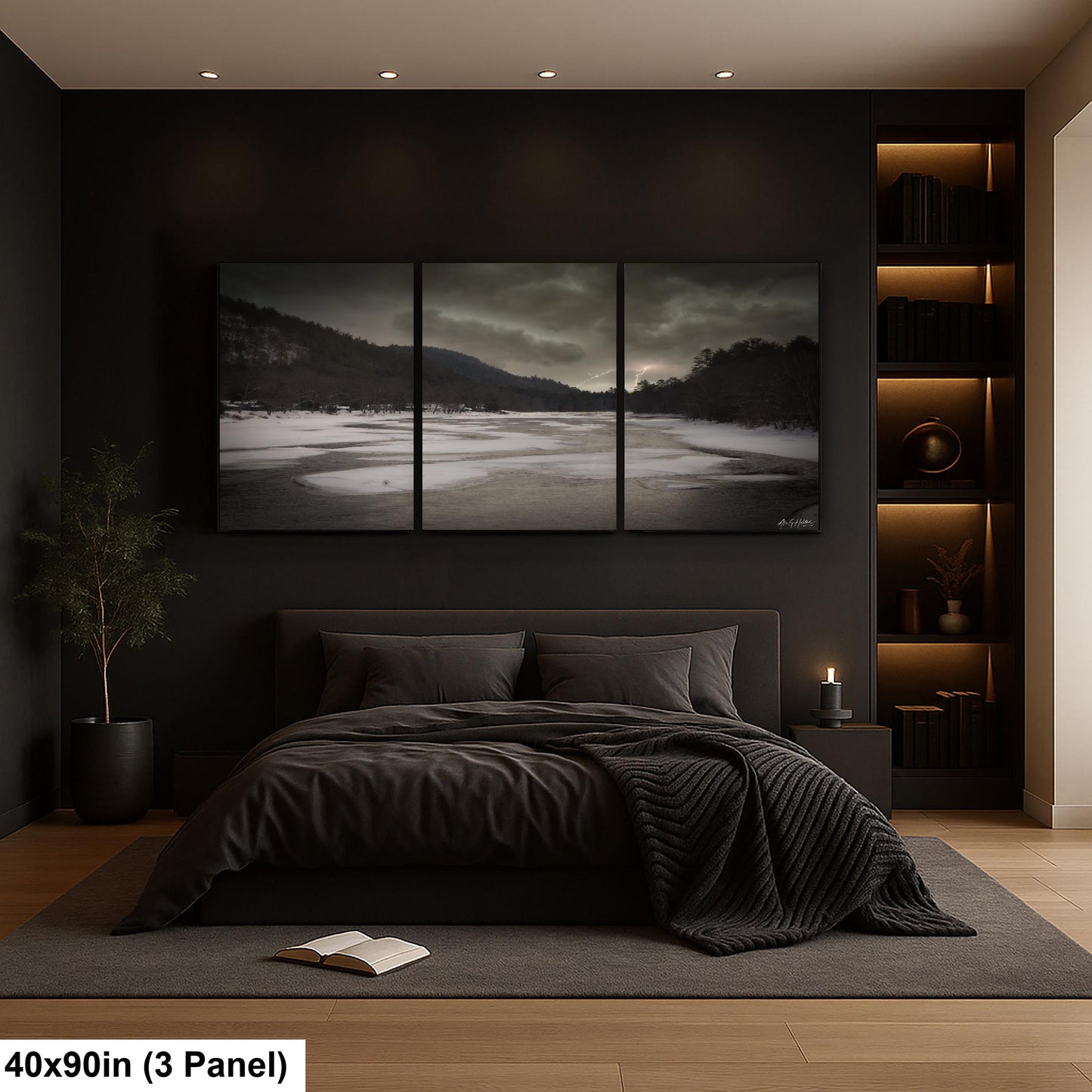 Hudson River, Thundersnow Storm Photograph - Riparius NY Lightning, Winter Print | Glossy, 8x10-16x20