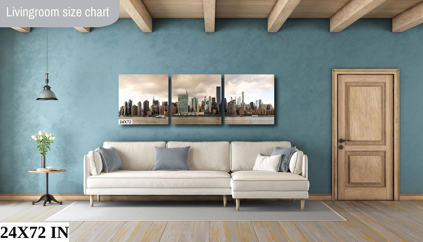 NYC Skyline Metal Art – Panoramic Cityscape Metal Print With Glossy Photo Finish