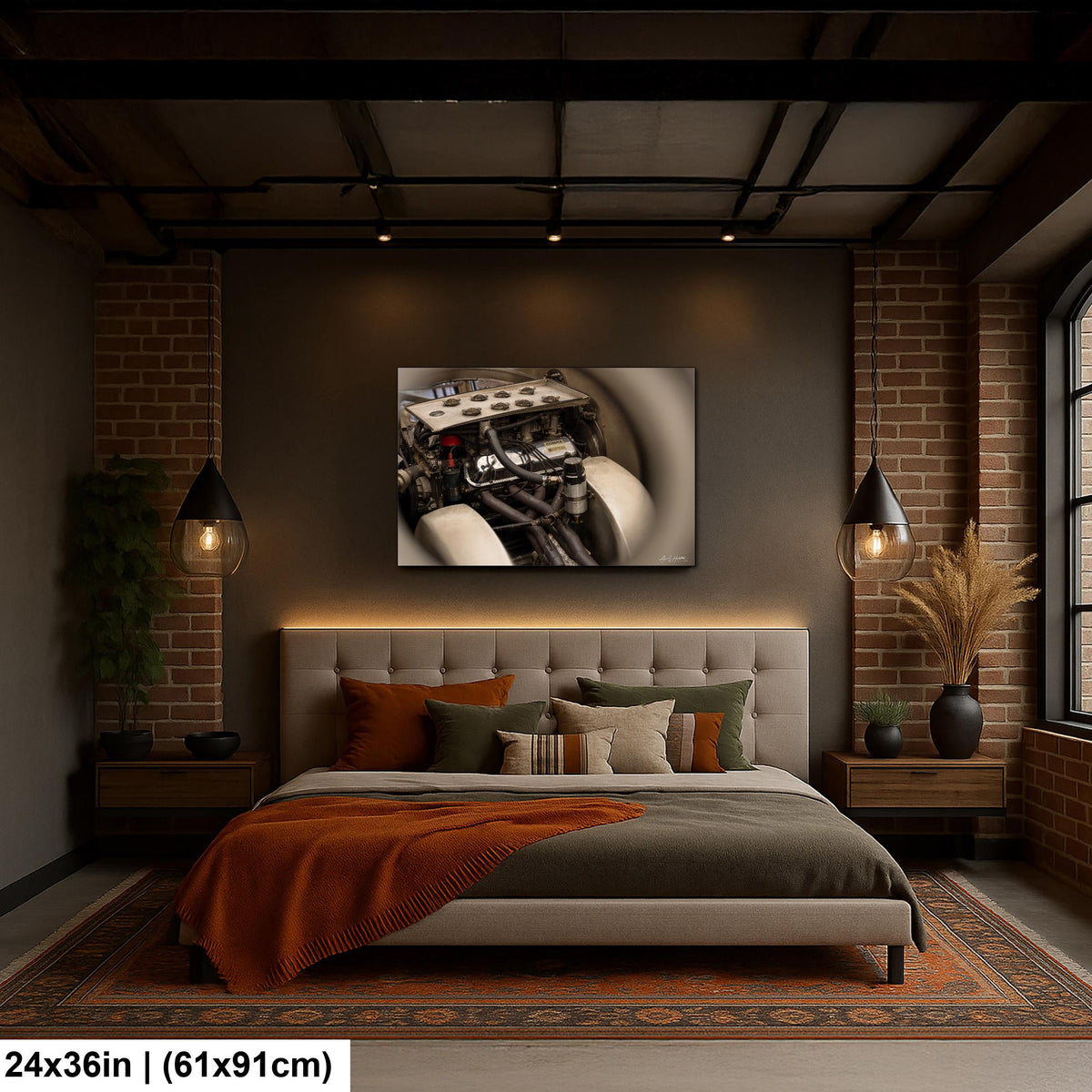 Shelby Daytona Engine Print, Vintage V8 Engine Photo, Glossy Art.