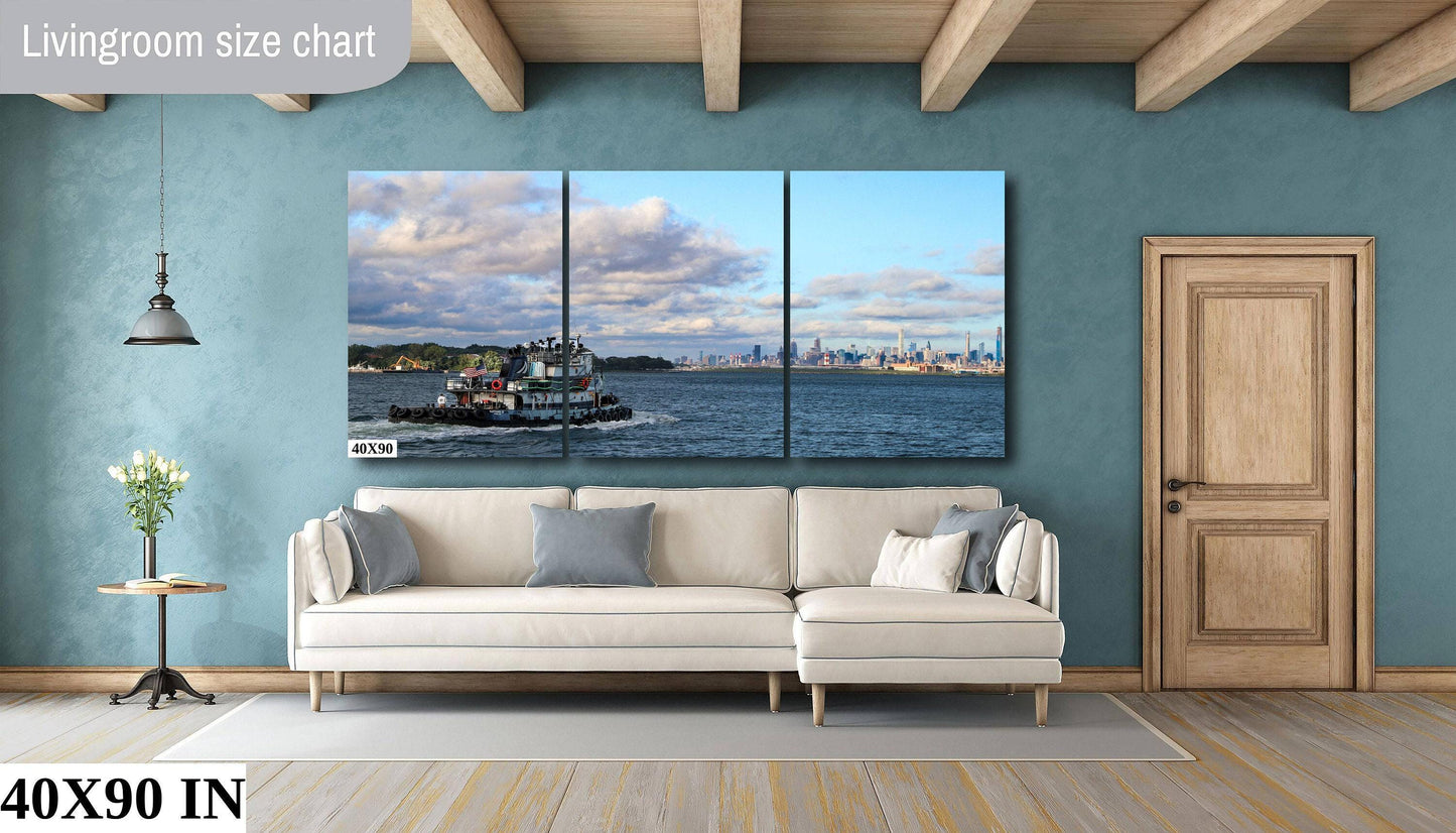 Manhattan Skyline Canvas | Long Island Sound Art - Ready To Hang Wall Decor