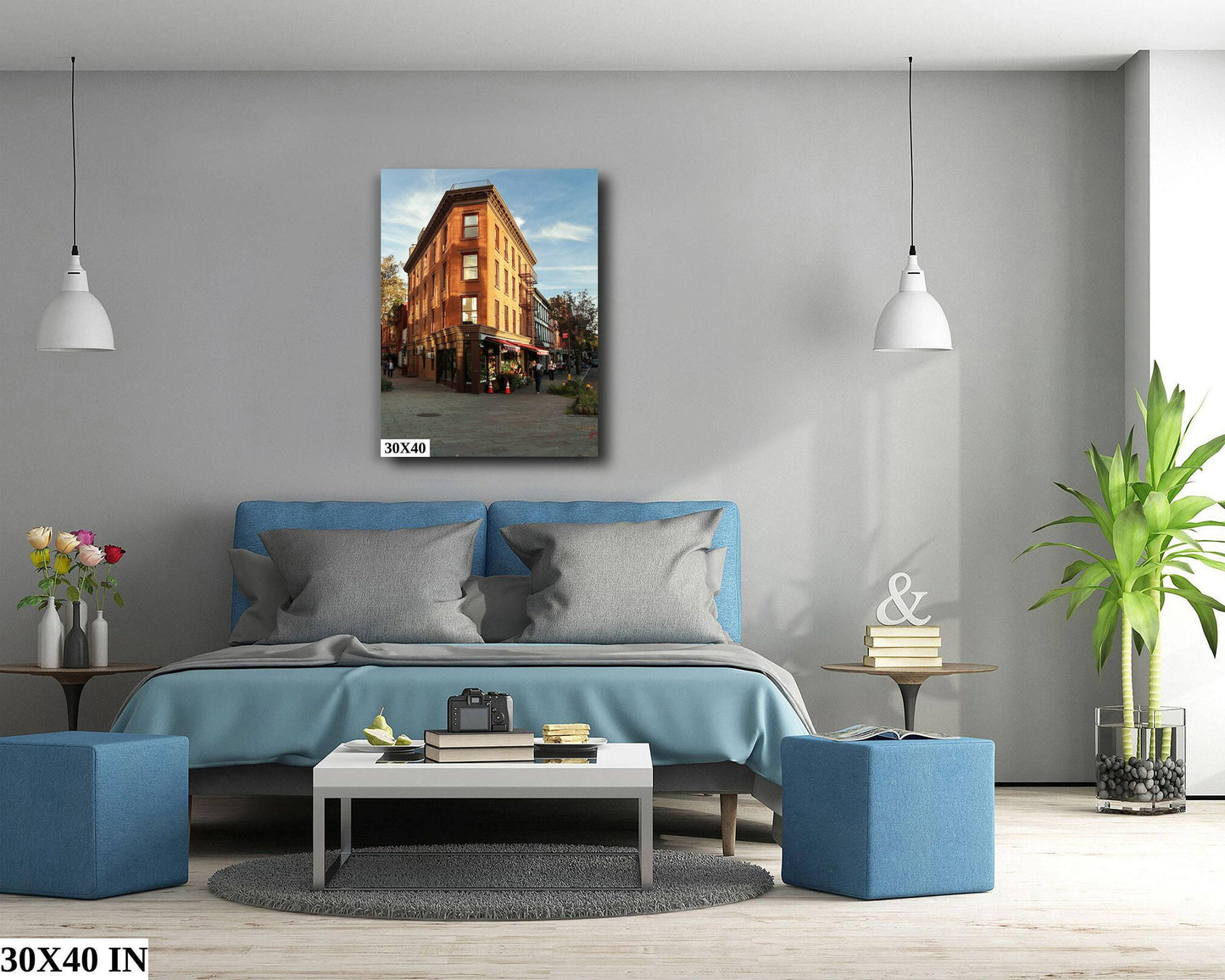 Manhattan Sunset Print - Vibrant Urban Nightscape Art | High End Wall Decor