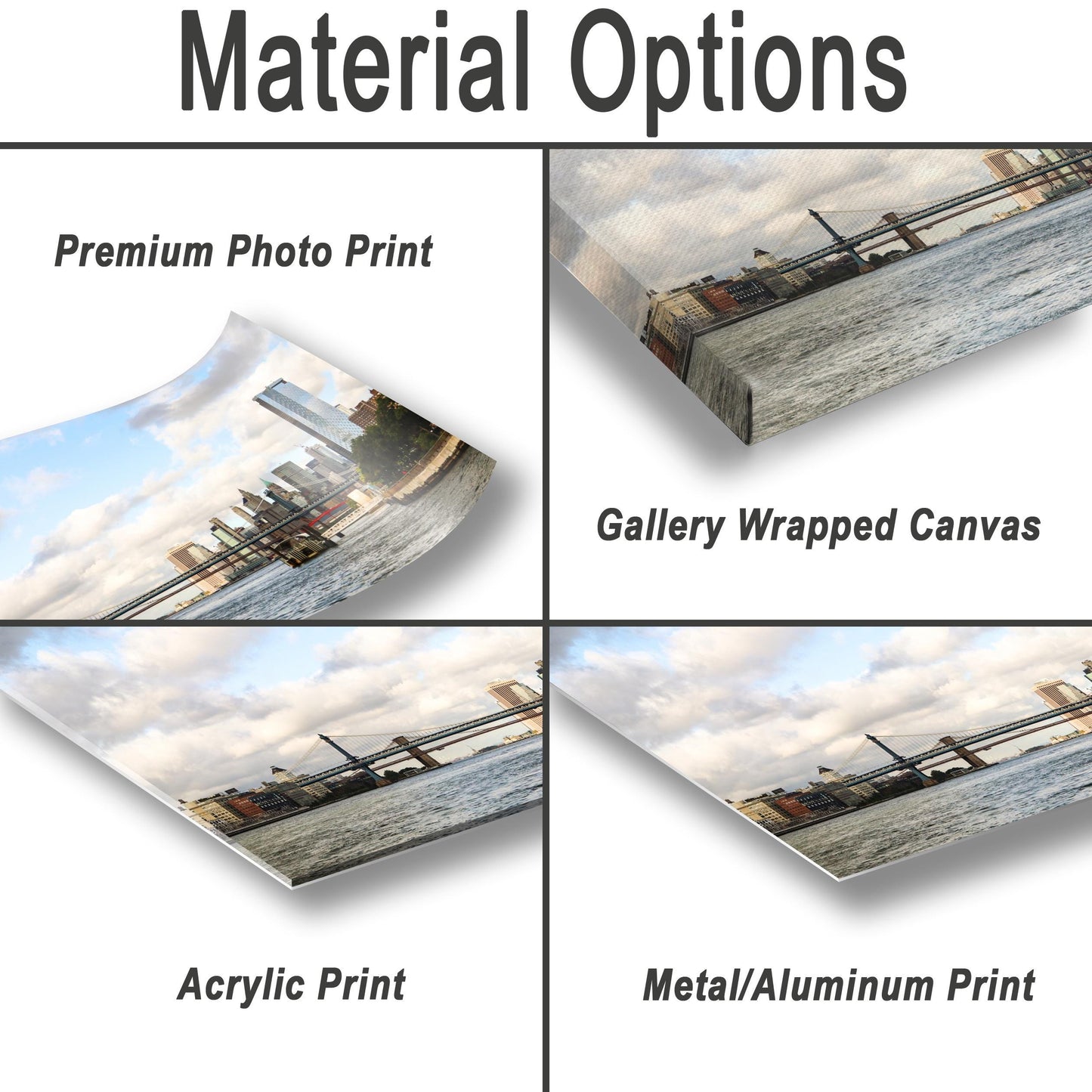 Manhattan Skyline Print - Brooklyn Bridge Art | Vibrant Wall Art Canvas