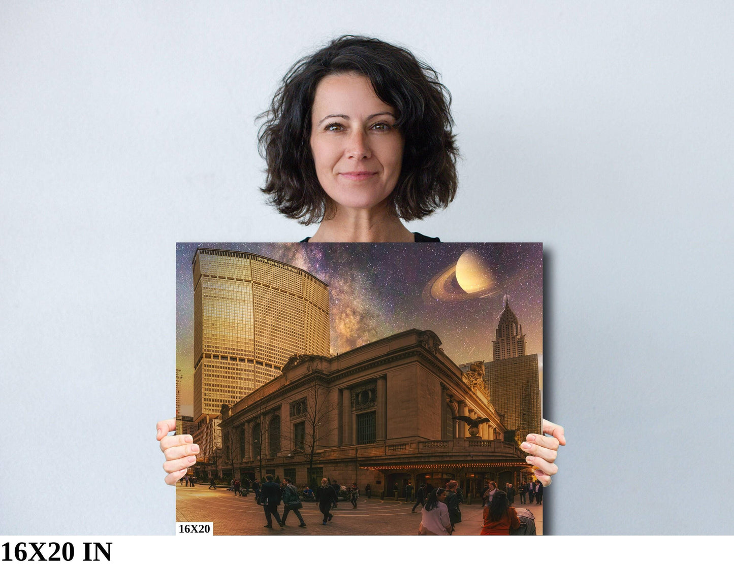 Manhattan Skyline Art – Grand Central Metal Print Poster | Urban Night Scene