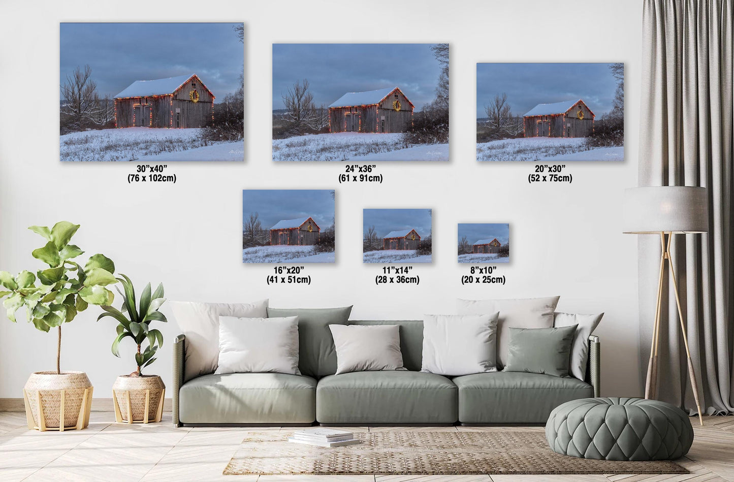 Snowy Barn, Hudson Valley Winter Landscape Photo | Glossy Paper, Canvas, Metal - Sizes 8x10–16x20