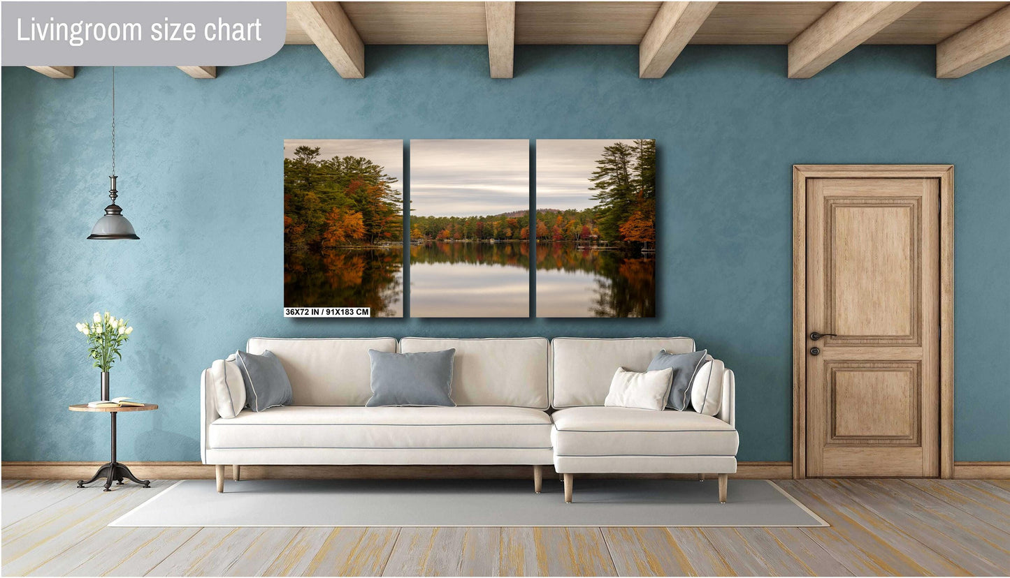 Adirondack Metal Print - Cloudy Loon Lake Scenic Lake Canvas Wall Art