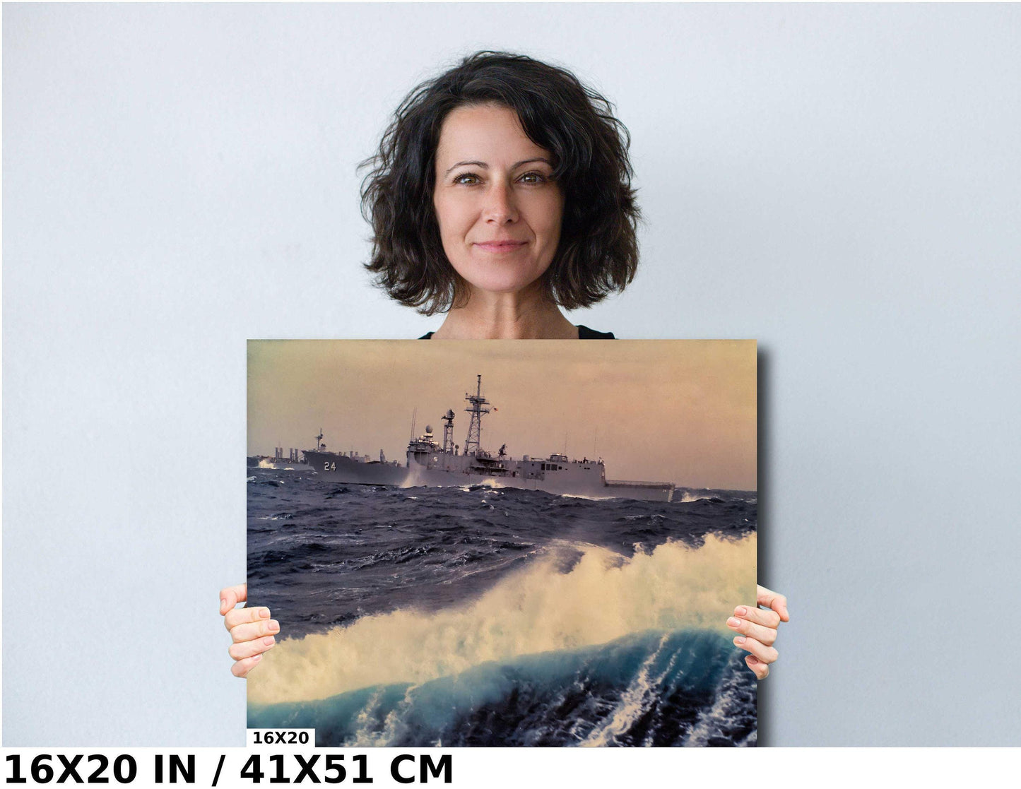 USS Jack Williams Print – 1983 Mediterranean Navy Ship Photo | Stormy Seas Wall Art