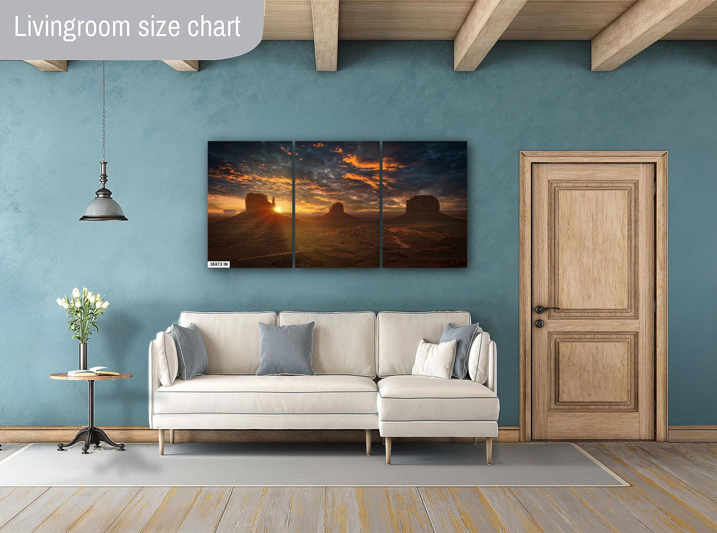 Monument Valley Wall Art – Sunrise Canvas Print | Vivid Desert Landscape Decor