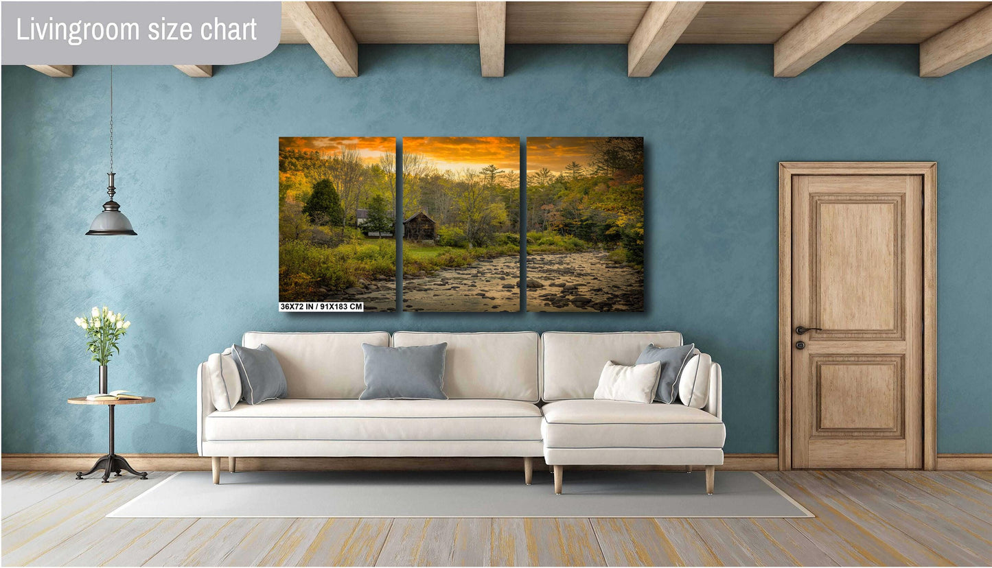 Hudson River Wall Art - Adirondack Landscape Canvas Print | Vibrant Autumn Decor