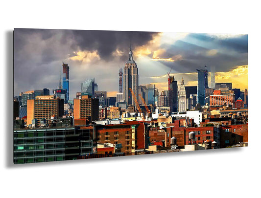 NYC Midtown Storm Photography - Vibrant New York Skyline Art | Canvas & Metal Prints