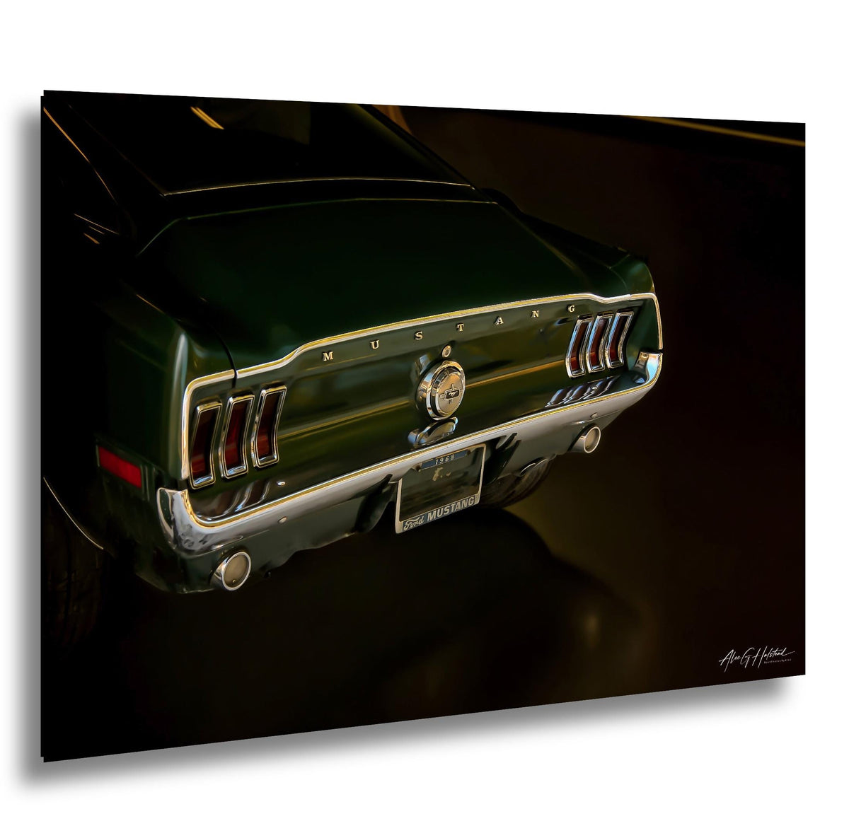 1968 Mustang, Forest Green Fastback Photo Print | Glossy Paper, Canvas, Metal | Sizes 8x10-16x20
