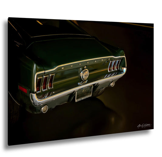 1968 Mustang, Forest Green Fastback Photo Print | Glossy Paper, Canvas, Metal | Sizes 8x10-16x20