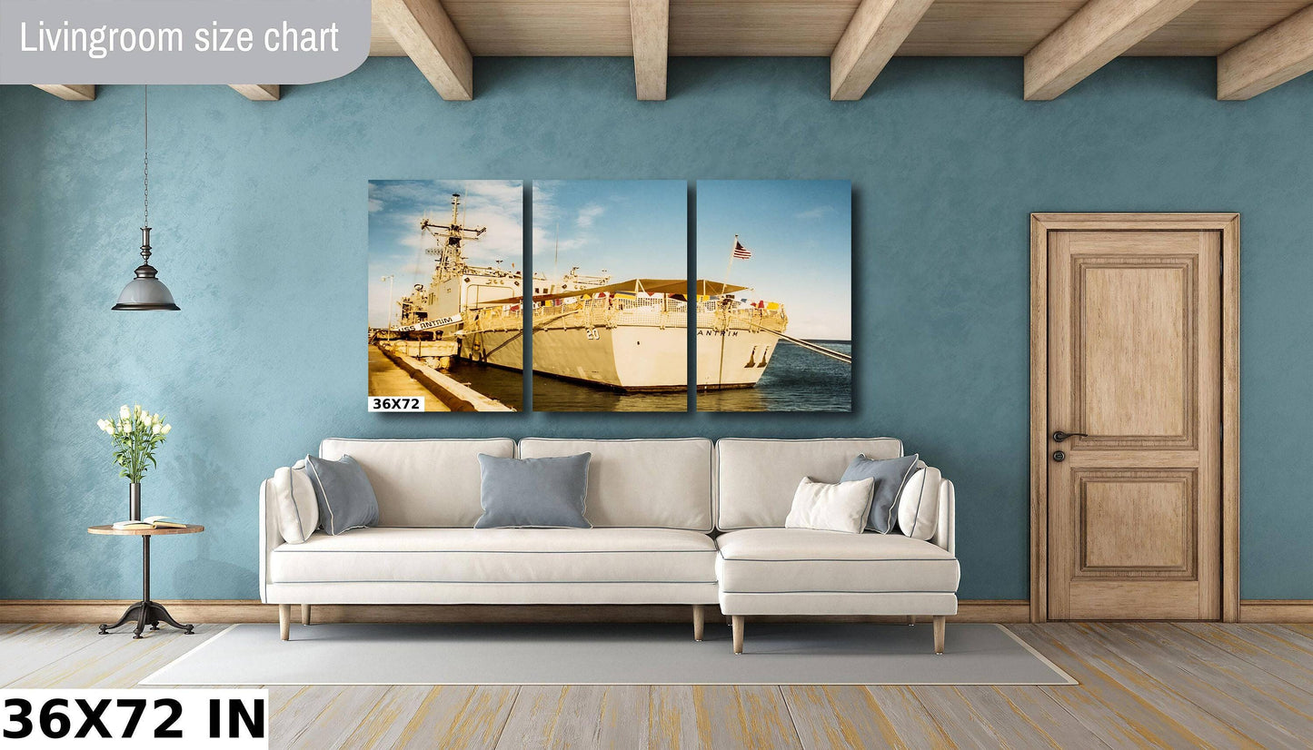 USS Antrim Wall Art – Bahamas 1981 Print | Naval Ship Decor Canvas & Metal