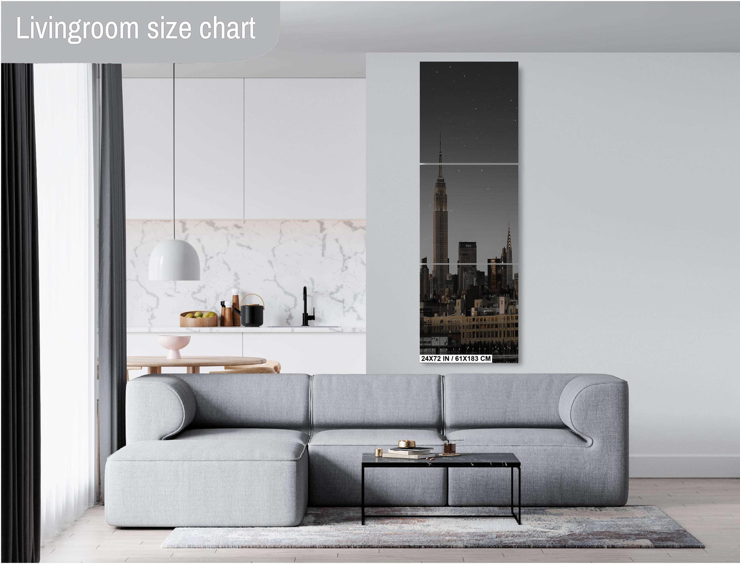 NYC Skyline Print – Vintage Manhattan Cityscape | Hudson River View Wall Art