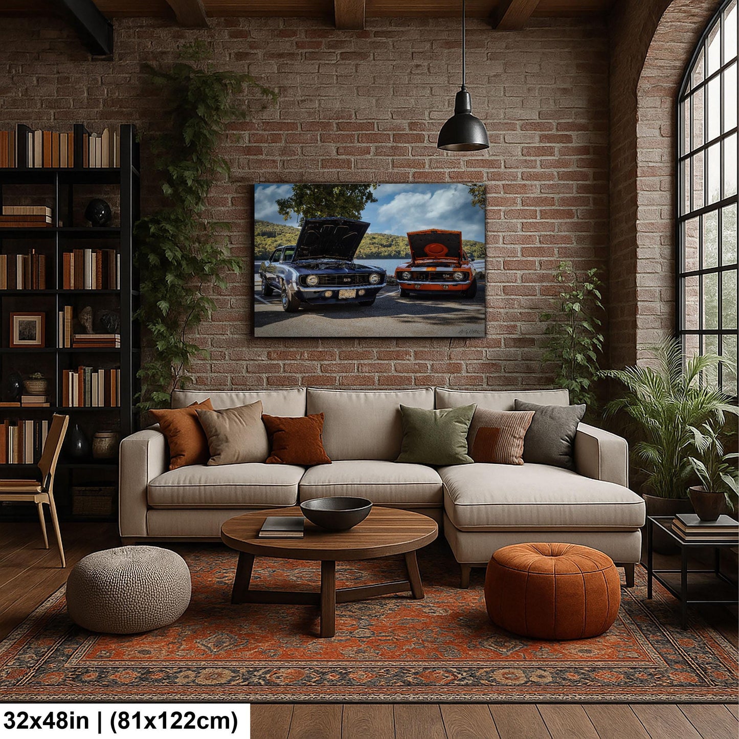 1969 Big Block SS Camaro - Classic Chevy Muscle by the River | Ready to Hang Canvas