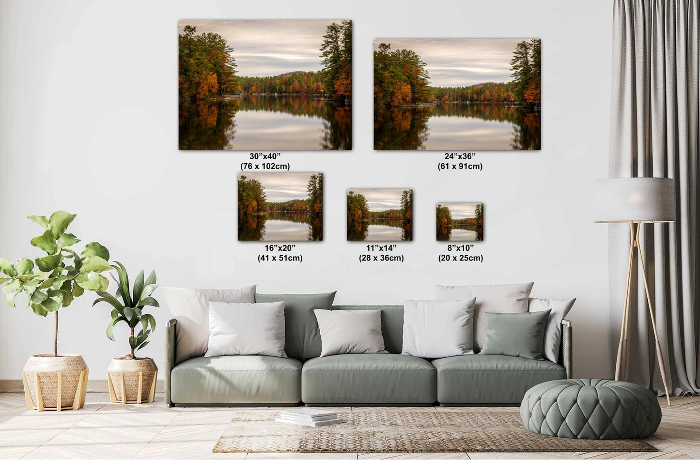 Adirondack Metal Print - Cloudy Loon Lake Scenic Lake Canvas Wall Art