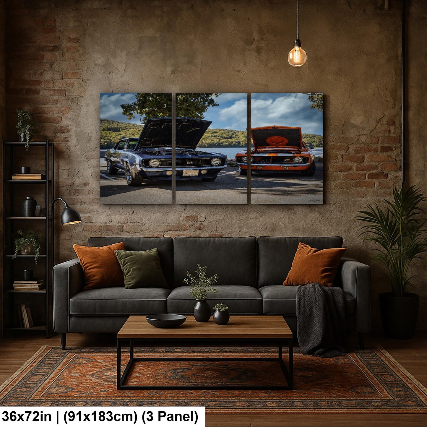 1969 Big Block SS Camaro - Classic Chevy Muscle by the River | Ready to Hang Canvas