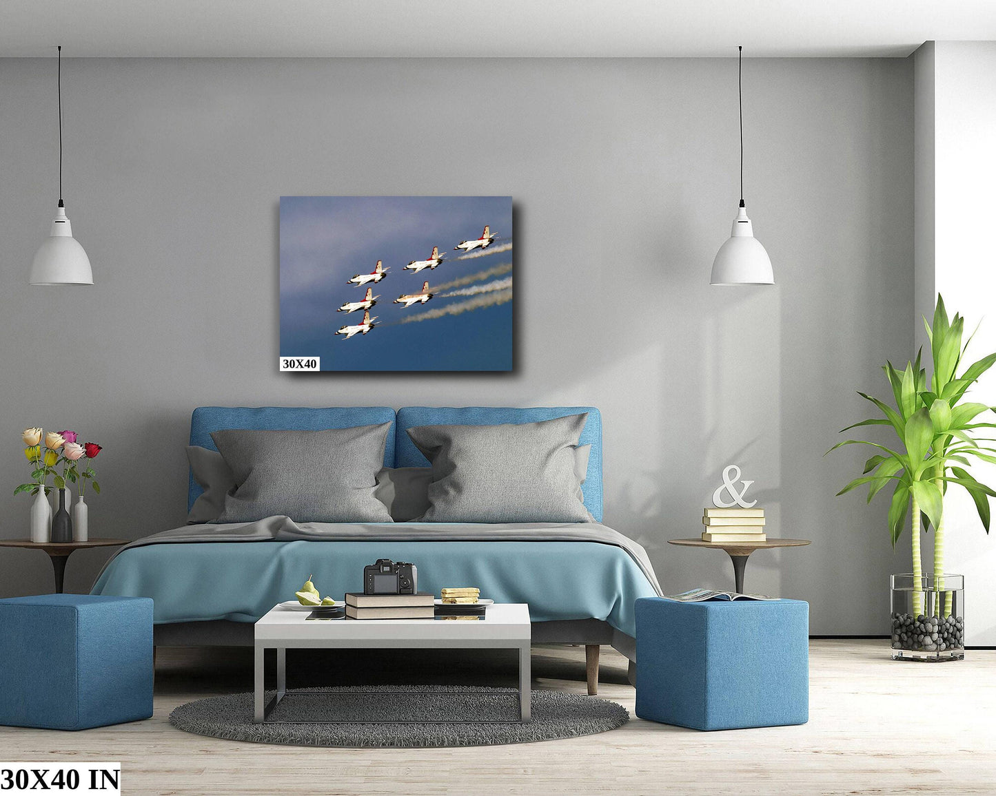 Air Force Thunderbirds Print – Jets Over Hudson River | Ready to Hang Canvas