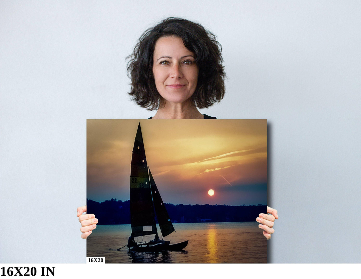 Orange Lake Sunset Canvas - Ready to Hang Canvas Wall Art | Newburgh NY Lake Decor