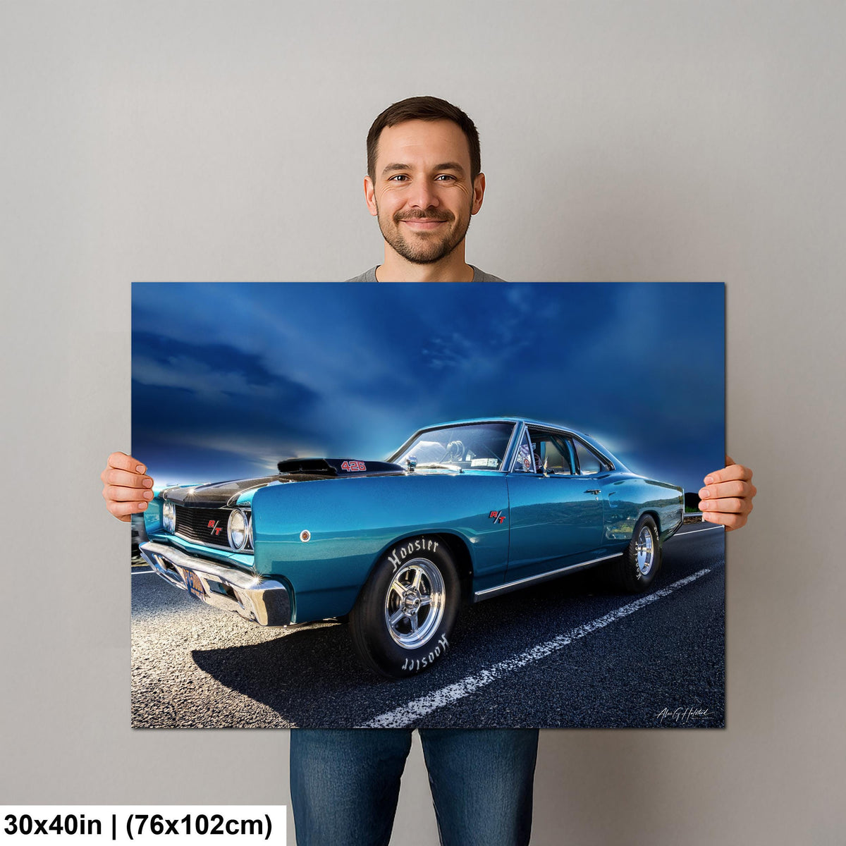 1968 Dodge Coronet, R/T 426 Hemi Muscle Car Photo, Mopar Wall Art | Canvas, Metal | 8x10–16x20