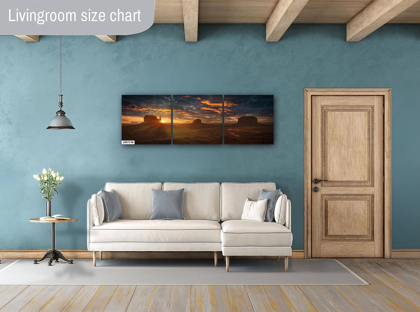 Monument Valley Wall Art – Sunrise Canvas Print | Vivid Desert Landscape Decor